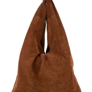 The Row Bindle suede hobo in brown